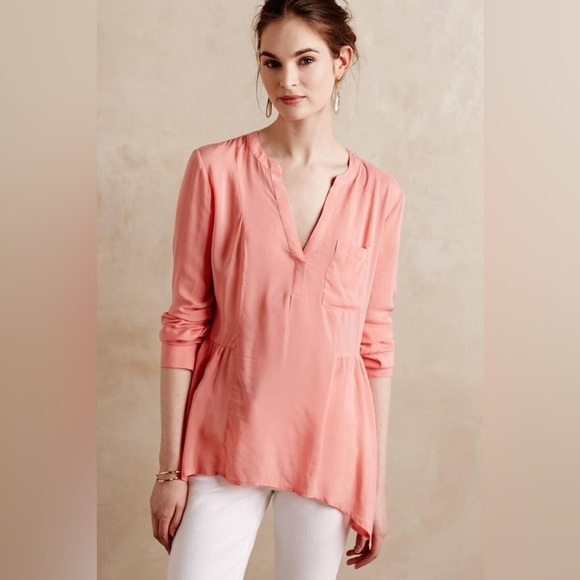 Maeve Viscose Coral Blouse sz US 8 - Picture 1 of 12